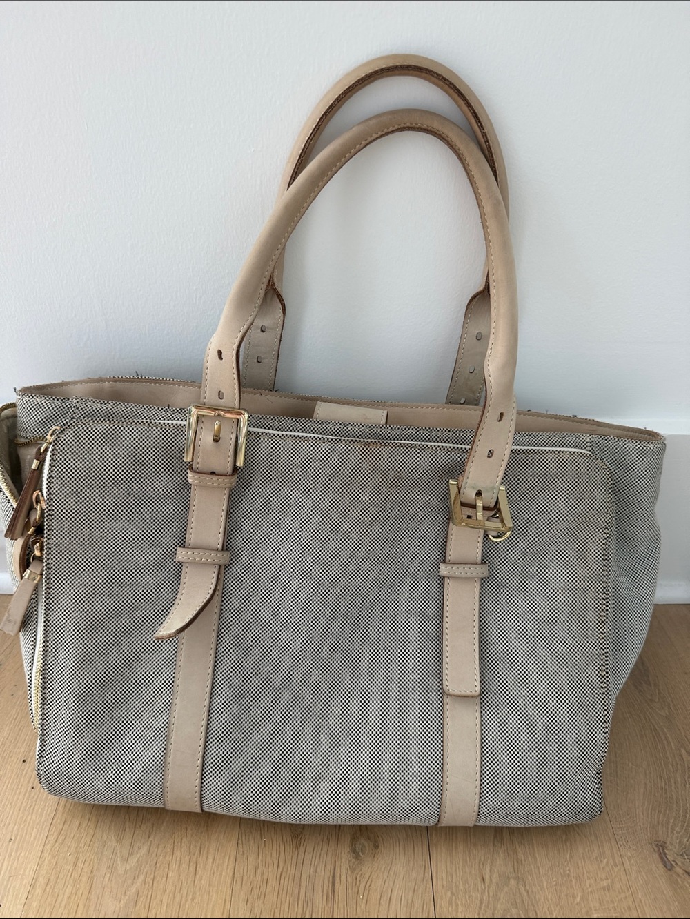 India Hicks Dutchess of York Tote with Leather Trim